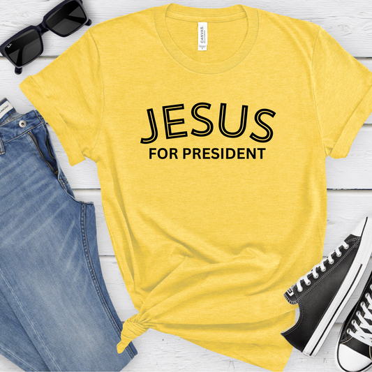 Wholesale Jesus for President Graphic Tee - Heather Yellow Tee