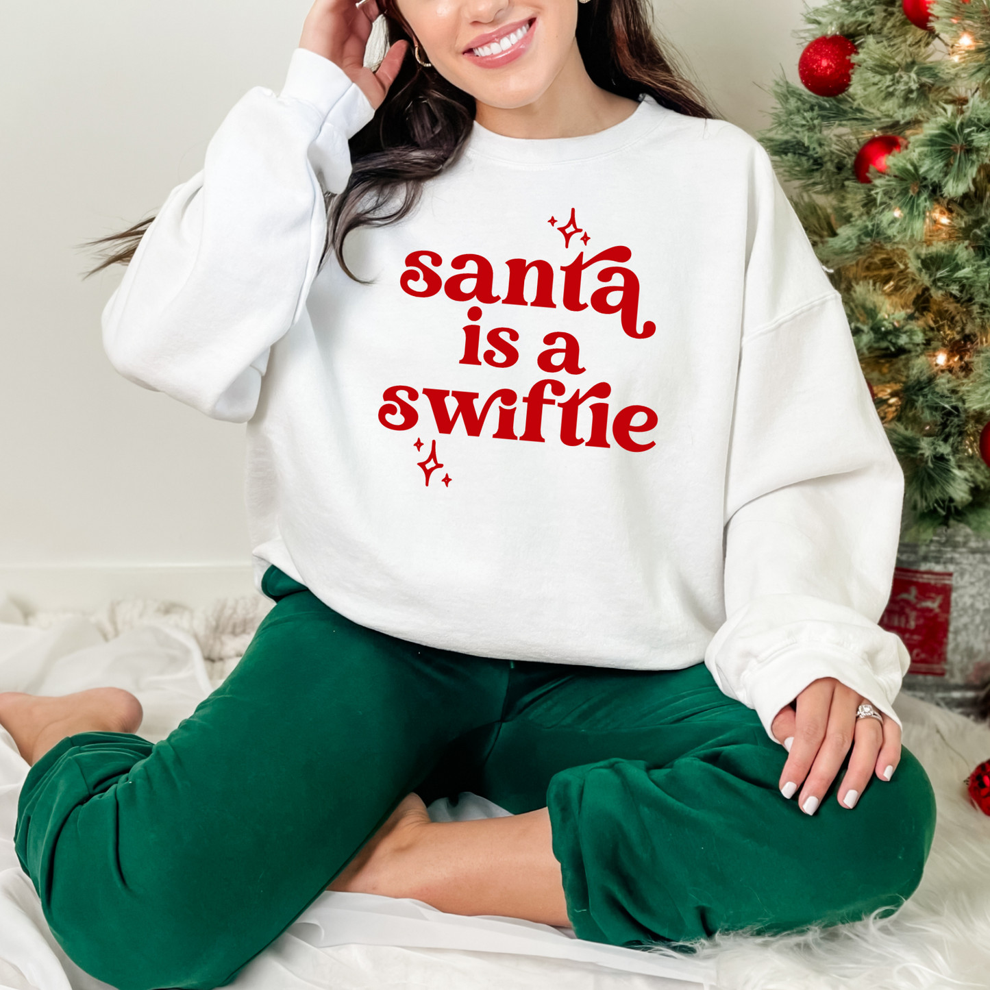Wholesale Santa is a Swiftie Graphic Tee - Black Tee