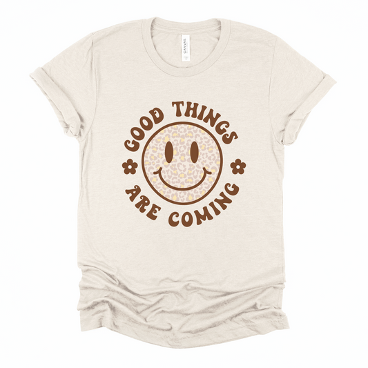 Wholesale Good Things are Coming Graphic Tee - Sand Sweatshirt