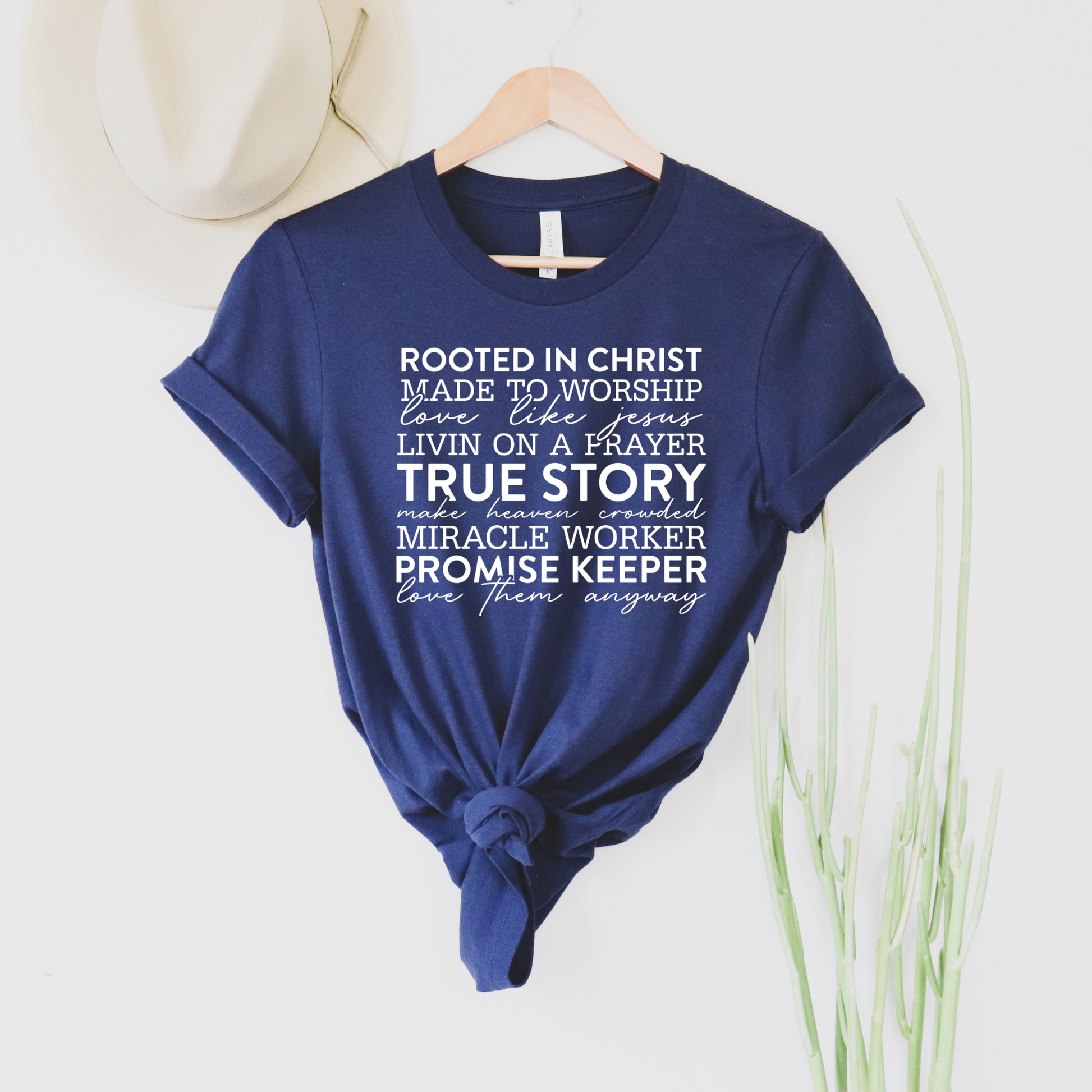 Wholesale Christian Life Graphic Tee - Navy Tee