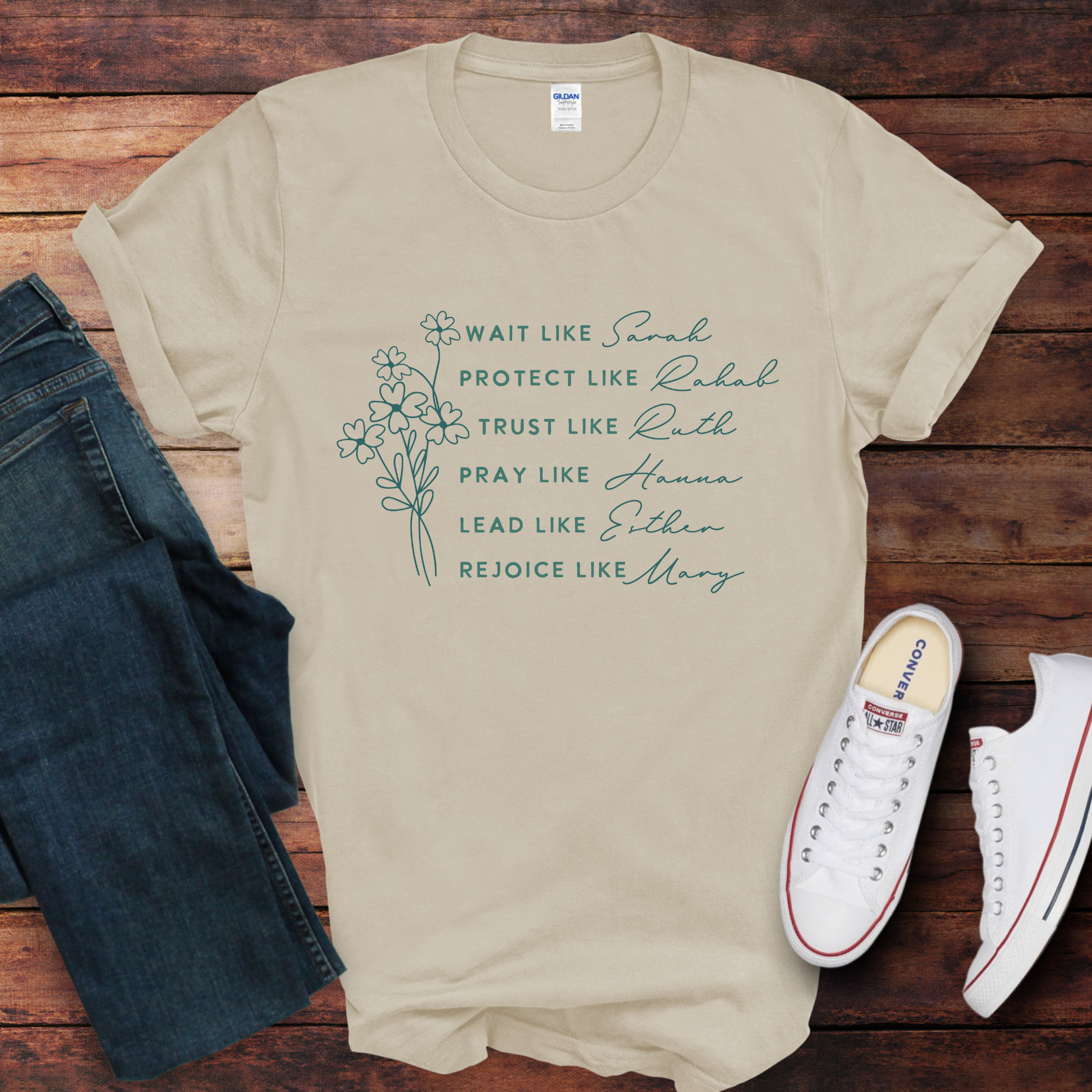 Wholesale Women of the Bible Graphic Tee - Sand Sweatshirt