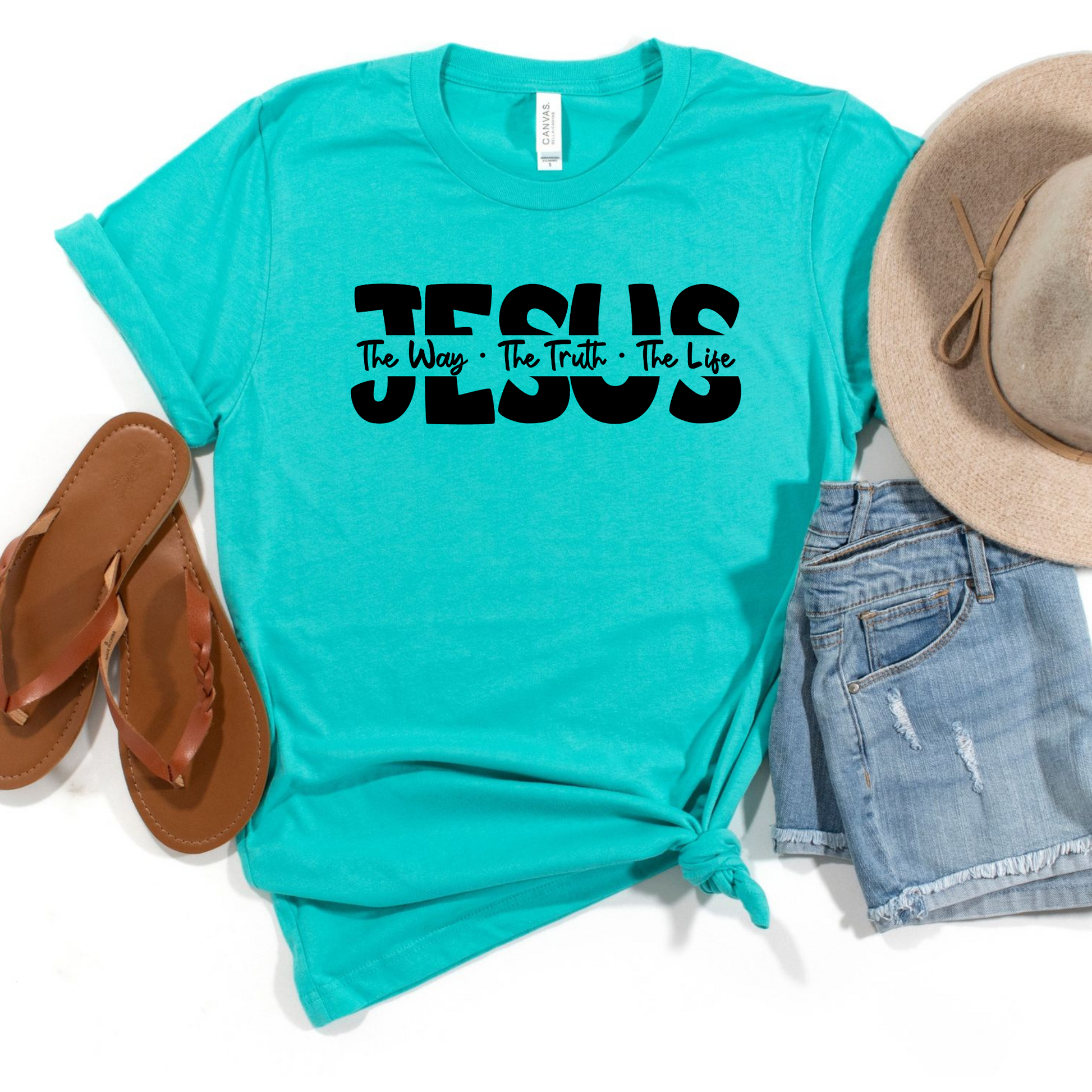 Wholesale Jesus the way Graphic Tee - Heather Prism Sunset Tee