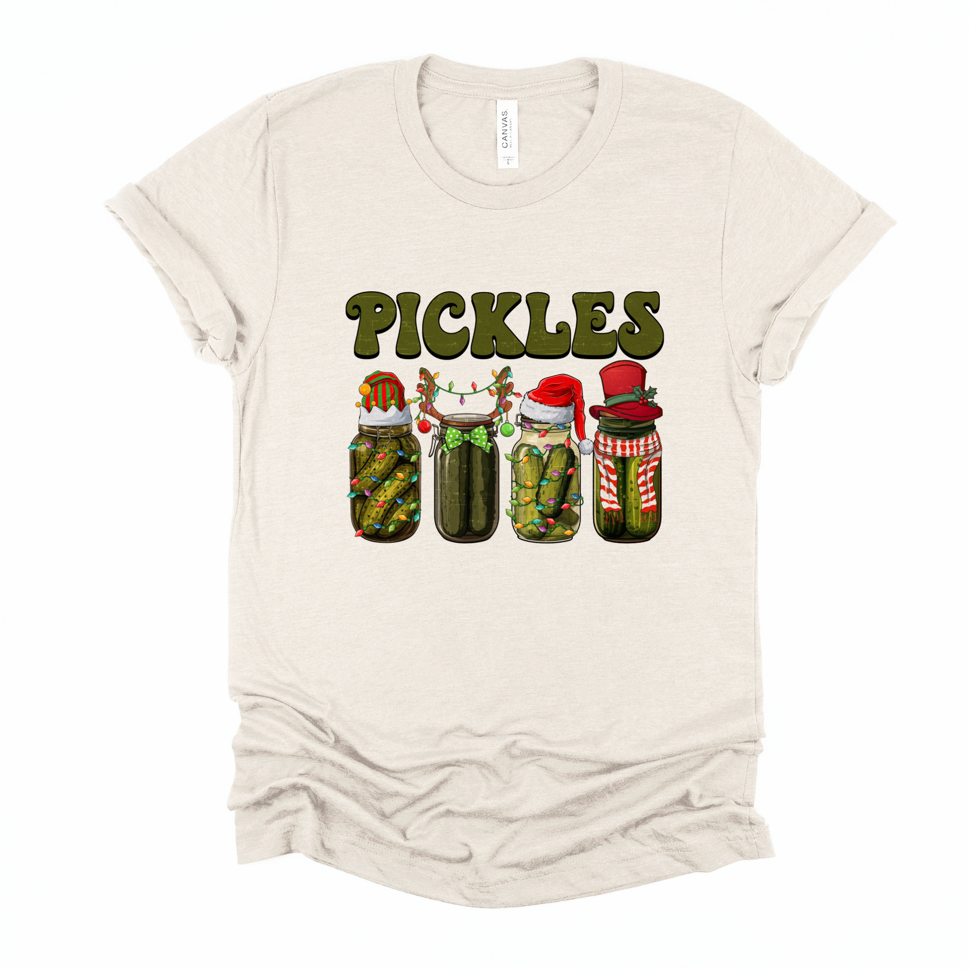 Wholesale Christmas Pickles Graphic Tee - Ash Grey Tee