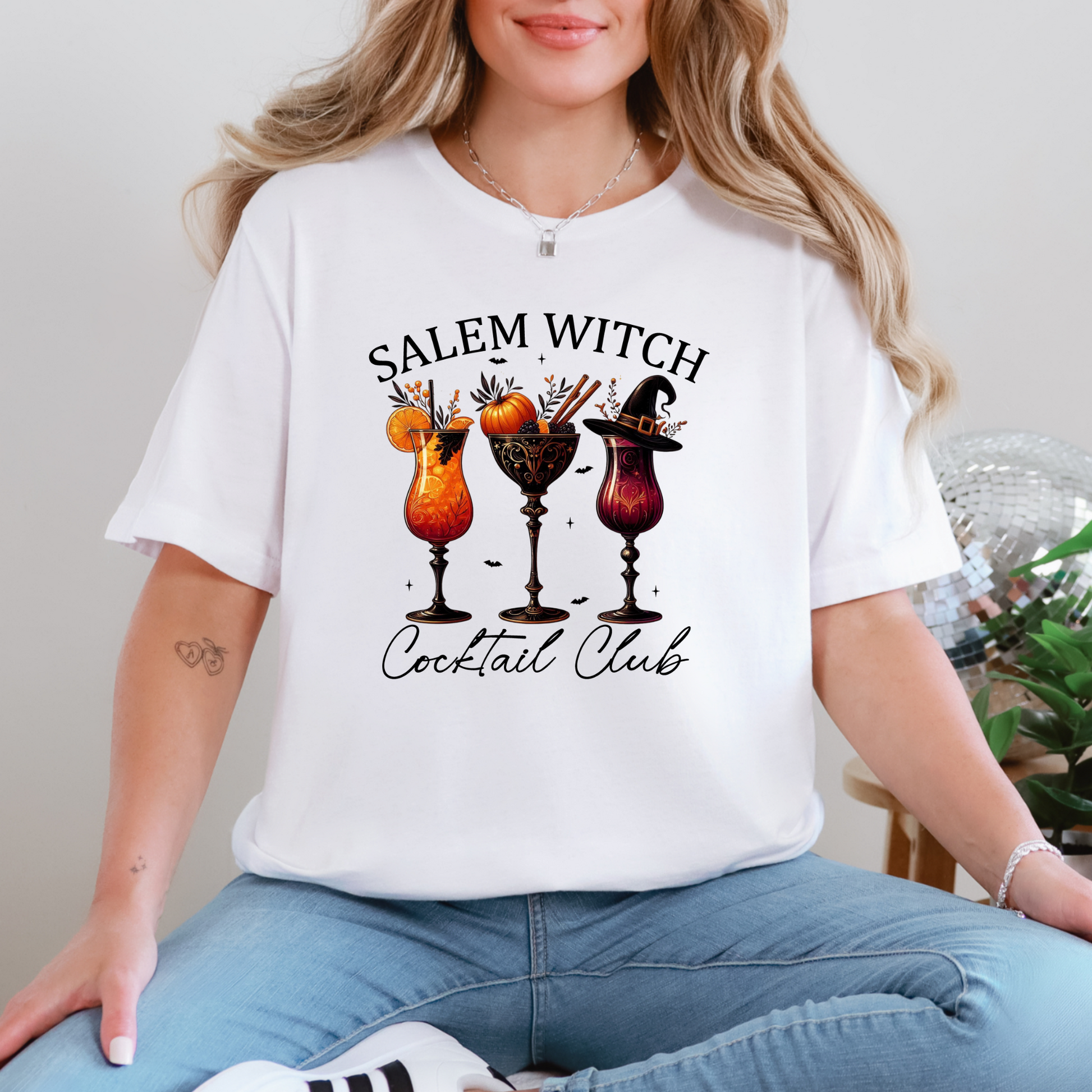 Wholesale Salem Witch Graphic Tee - White Tee