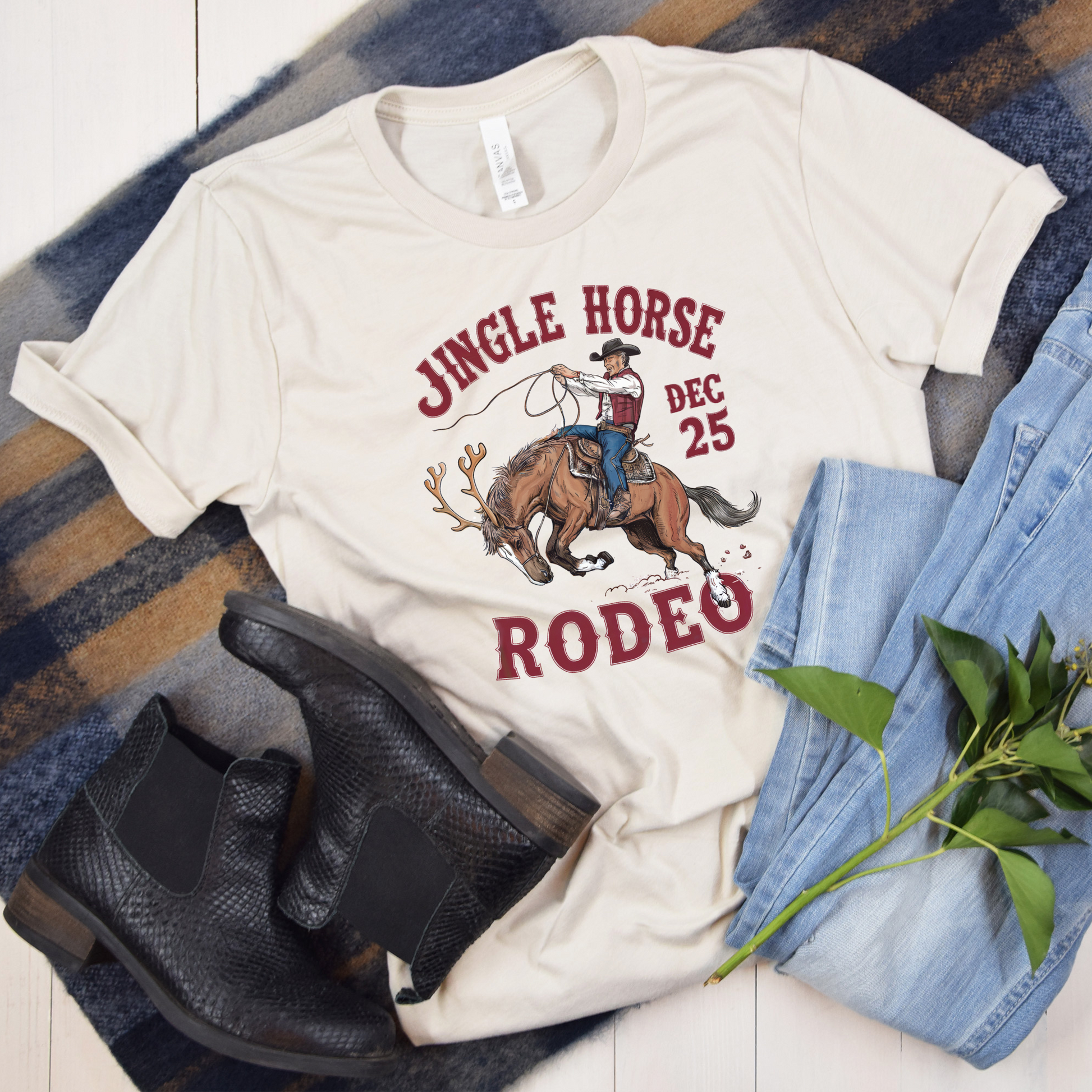 Wholesale Jingle Horse Rodeo Graphic Tee - Grey Tee