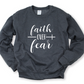 Wholesale Faith Over Fear Graphic Tee - Heather Charcoal Sweatshirt