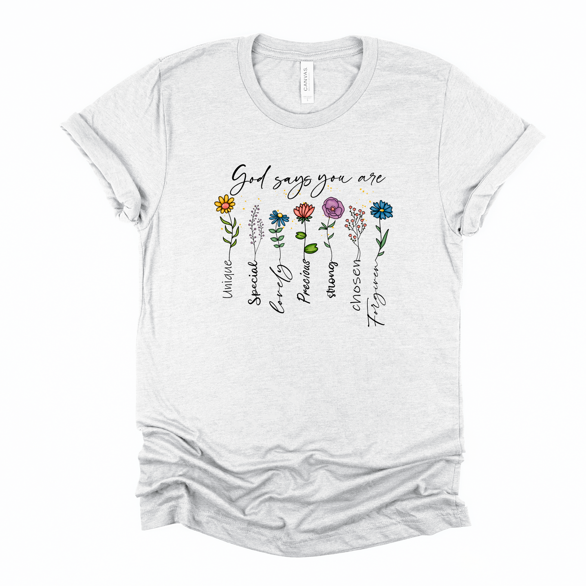 Wholesale Floral God Says You Are Graphic Tee - Pink Tee