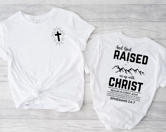 Wholesale Raised up with Christ Graphic Tee - White Tee