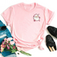 Wholesale Pocket Santa Graphic Tee - Light Pink Tee