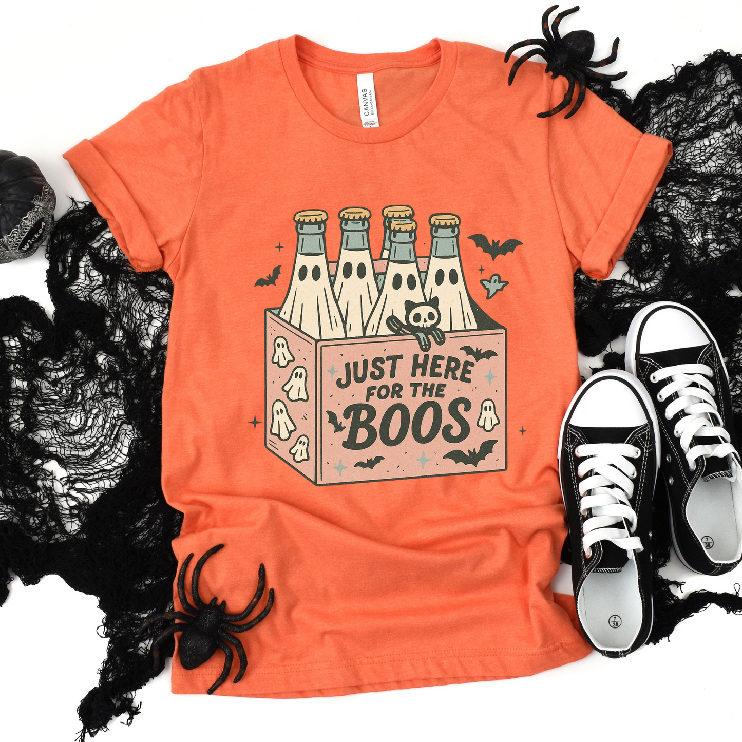 Wholesale Just here for the boos Graphic Tee - Heather Orange Tee