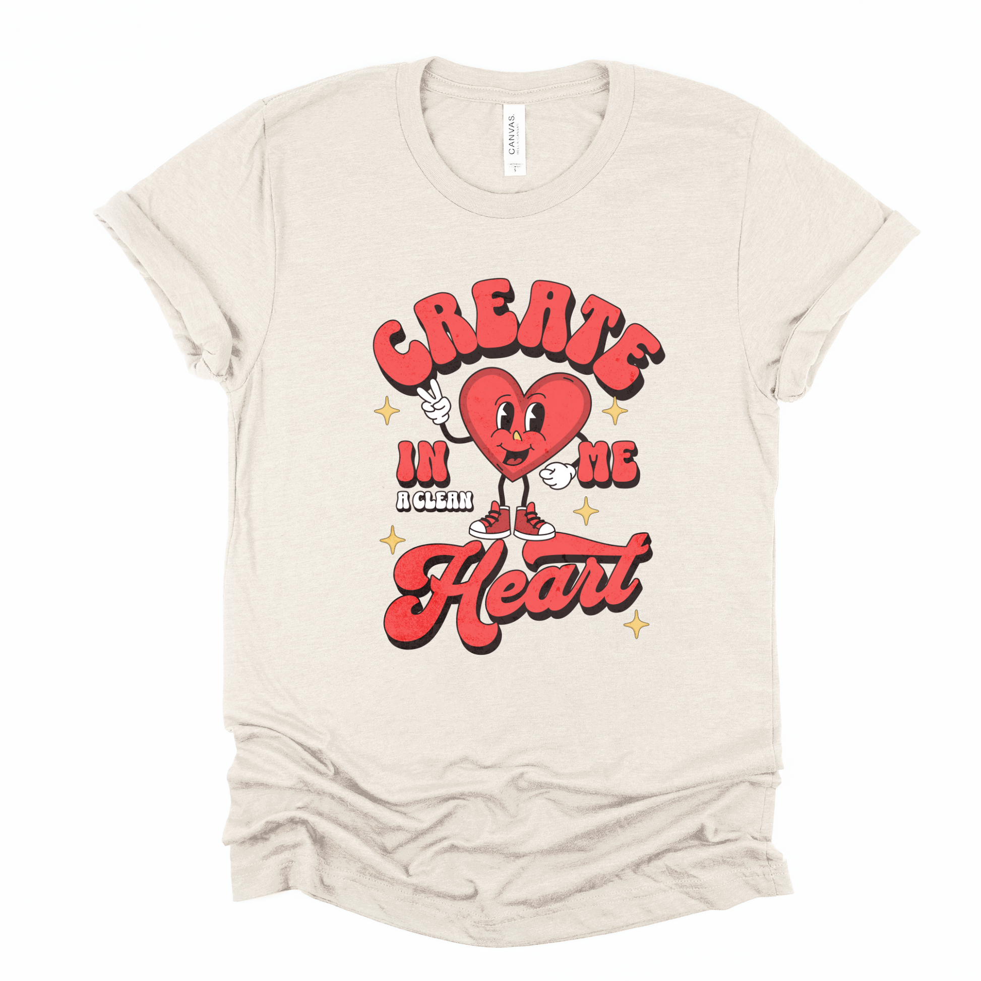 Wholesale Create in me a clean heart Graphic Tee - Heather Dust Tee