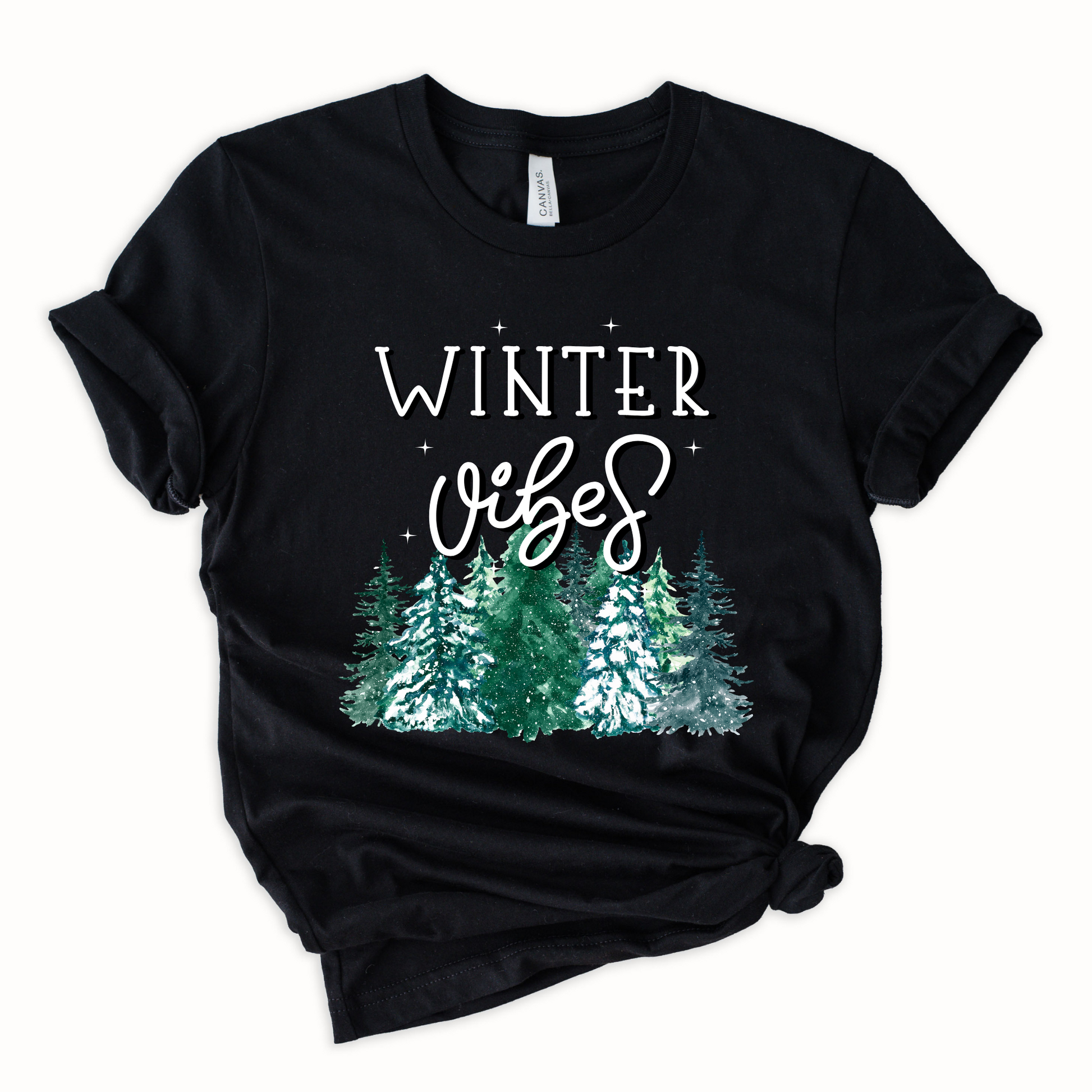 Wholesale Winter Vibes Graphic Tee - Black Sweatshirt