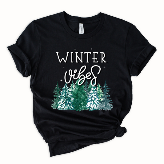 Wholesale Winter Vibes Graphic Tee - Black Sweatshirt