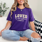 Wholesale Loved by the Father Graphic Tee - Team Purple Tee
