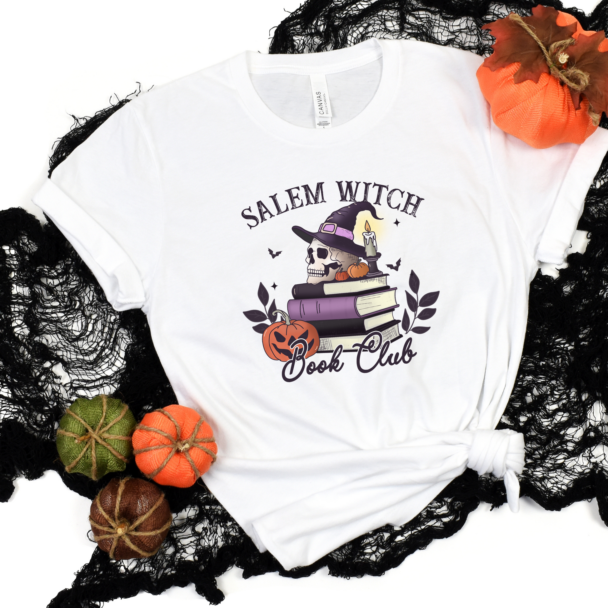 Wholesale Salem Witch Spooky Book Club - White Sweatshirt