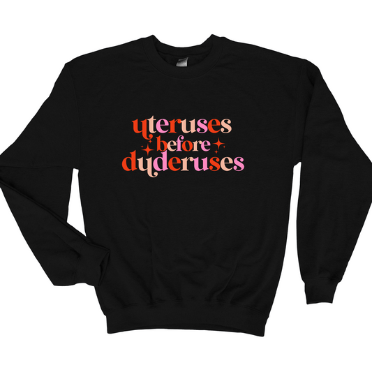 Wholesale Uteruses Before Graphic Tee - Black Sweatshirt