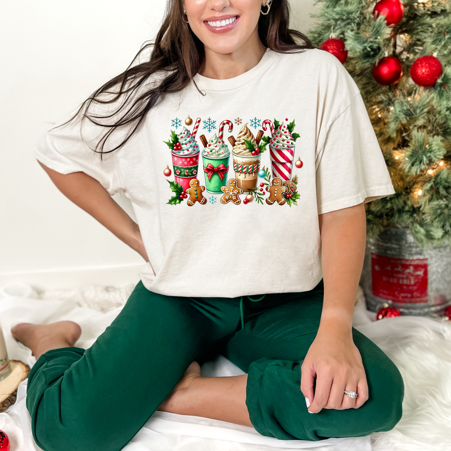Wholesale Gingerbread Coffee Graphic Tee - Natural Tee