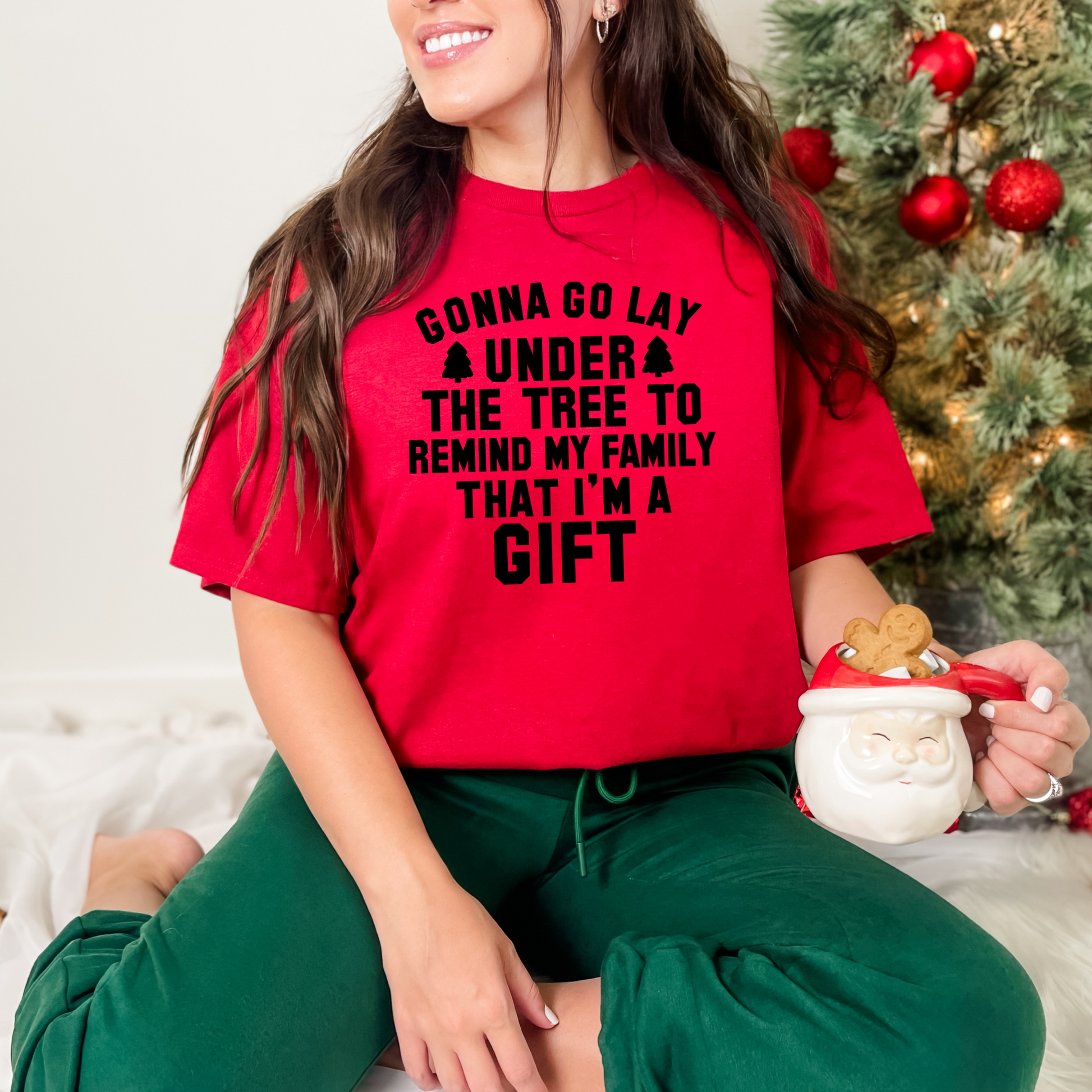Wholesale I'm a gift Graphic Tee - Red Tee