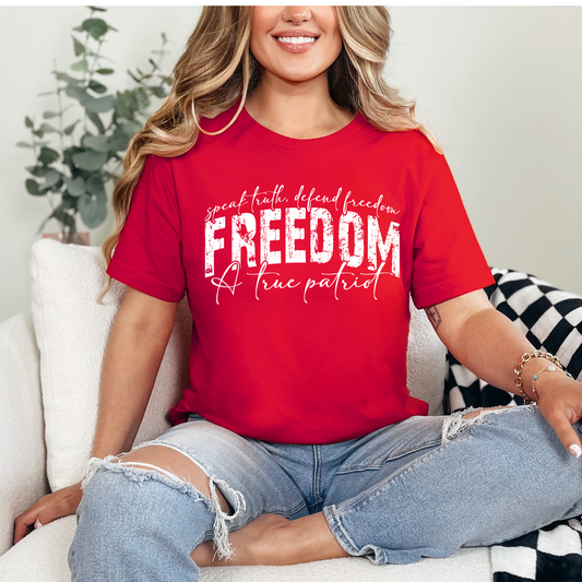 Wholesale Speak Truth Freedom Graphic Tee - Red Tee
