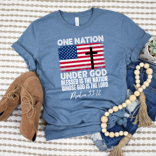 Wholesale Blessed is the nation Graphic Tee - Black Tee