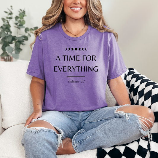 Wholesale A Time for Everything Graphic Tee - Heather Team Purple Tee