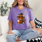Wholesale Highland Cow Halloween Graphic Tee - Heather Team Purple Tee
