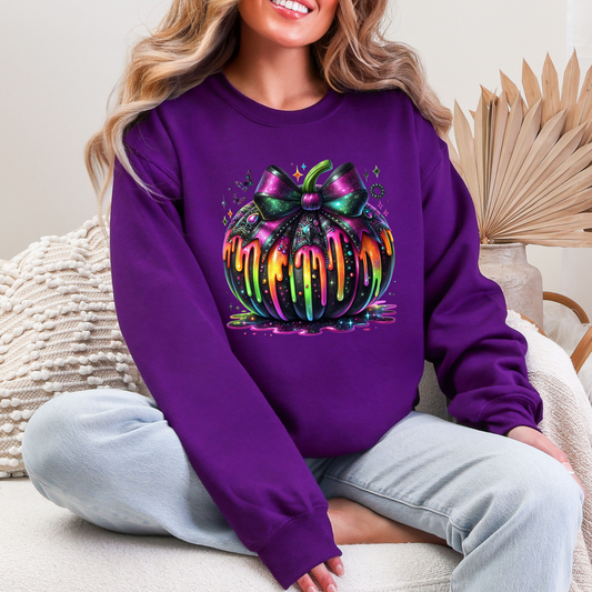 Wholesale Spooky Pumpkin Sweatshirt - Purple Sweatshirt