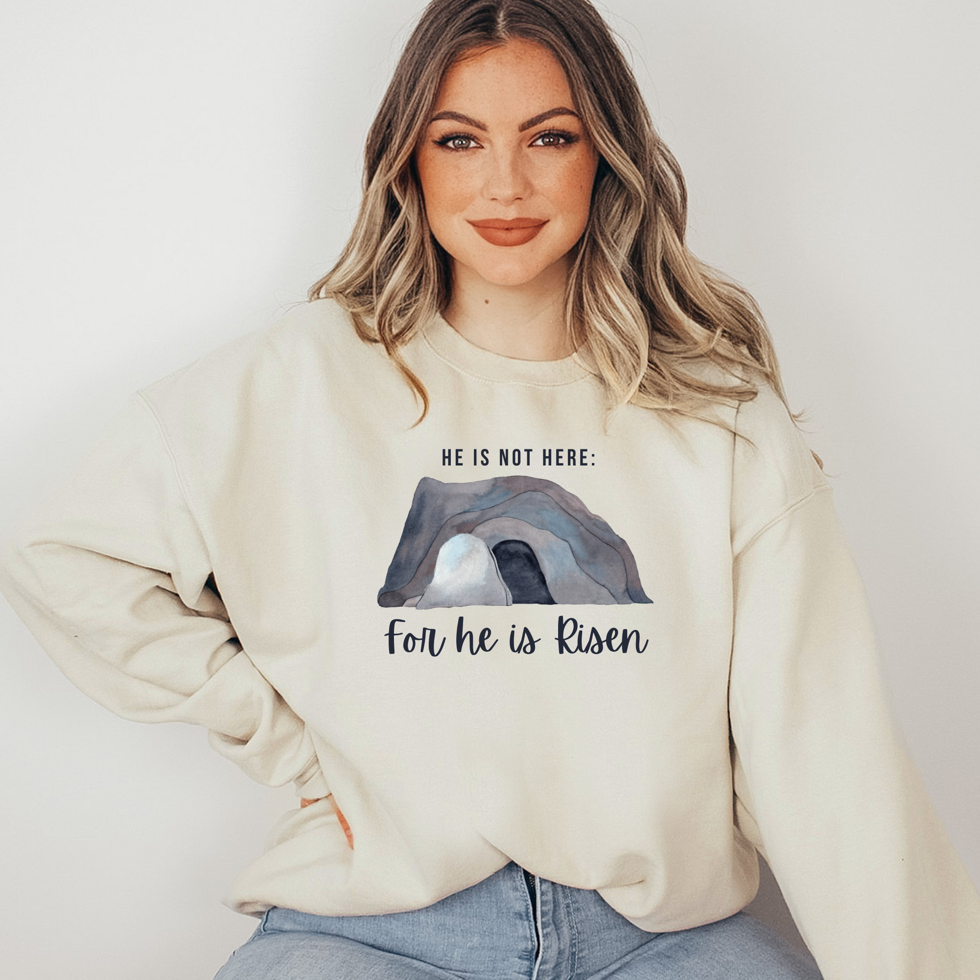 Wholesale He is not here Graphic Tee - Tan Tee
