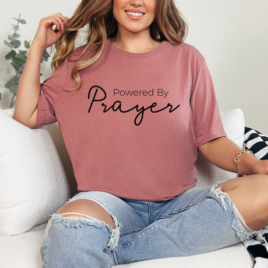 Wholesale Powered by Prayer Graphic Tee - Mauve Tee