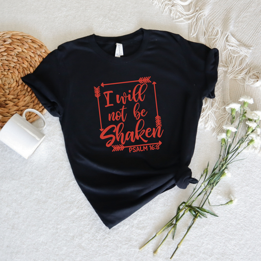 Wholesale I will not be shaken Graphic Tee - Black Sweatshirt