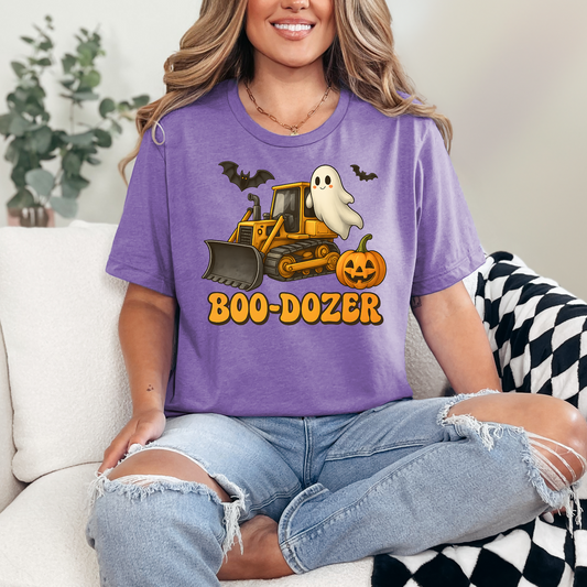 Wholesale Boo Dozer Graphic Tee - Heather Team Purple Tee