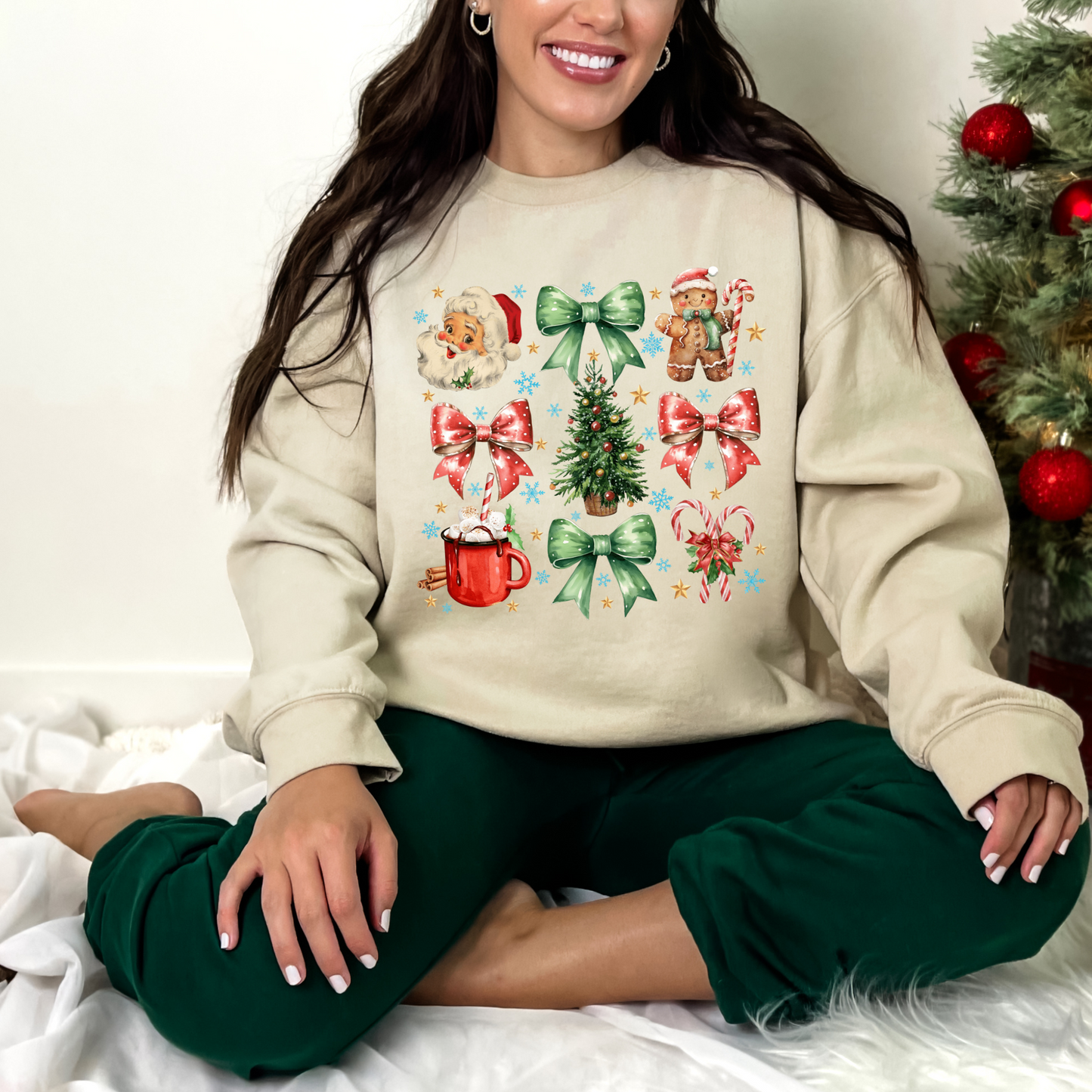 Wholesale Vintage Christmas Coquette - Heather Dust Tee