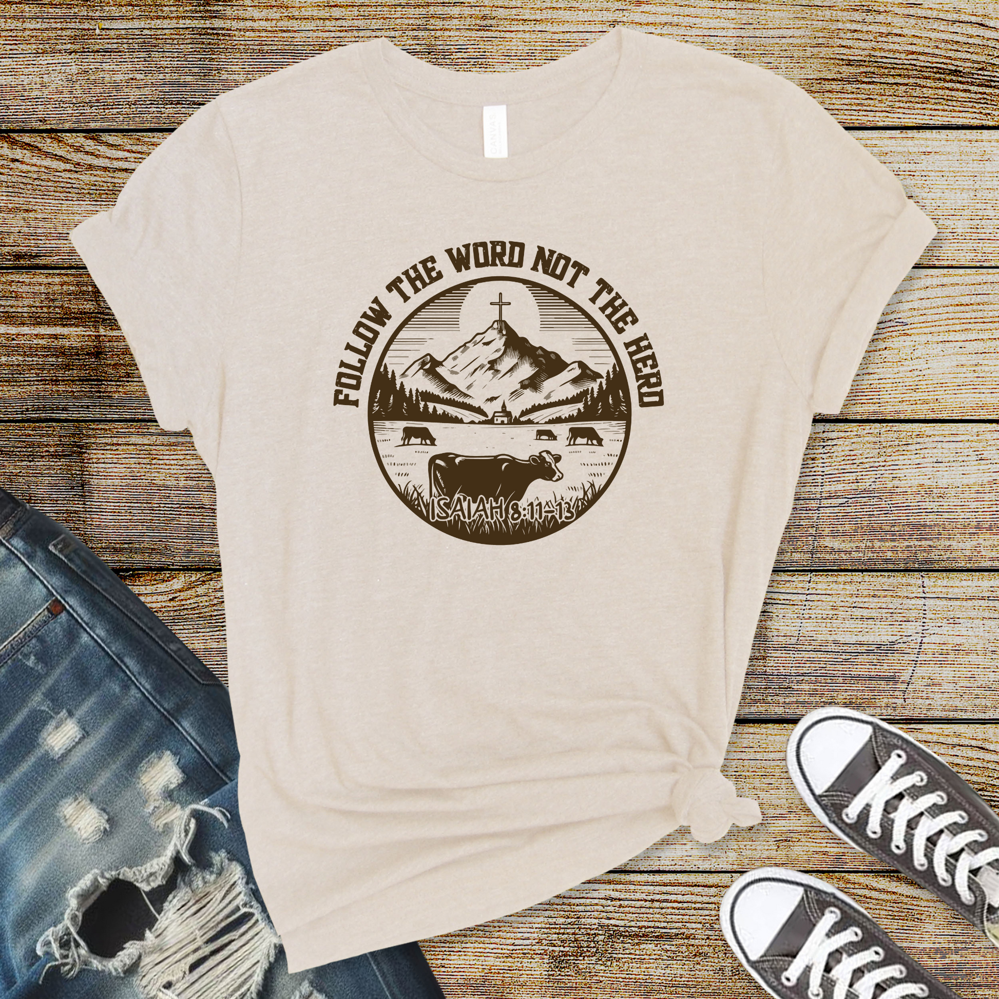 Wholesale Follow the word Graphic Tee - Grey Tee