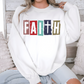 Wholesale Color Block Faith Sweatshirt - White Sweatshirt