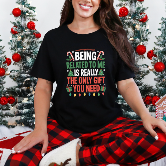 Wholesale Being Related is a Gift Graphic Tee - Black Tee