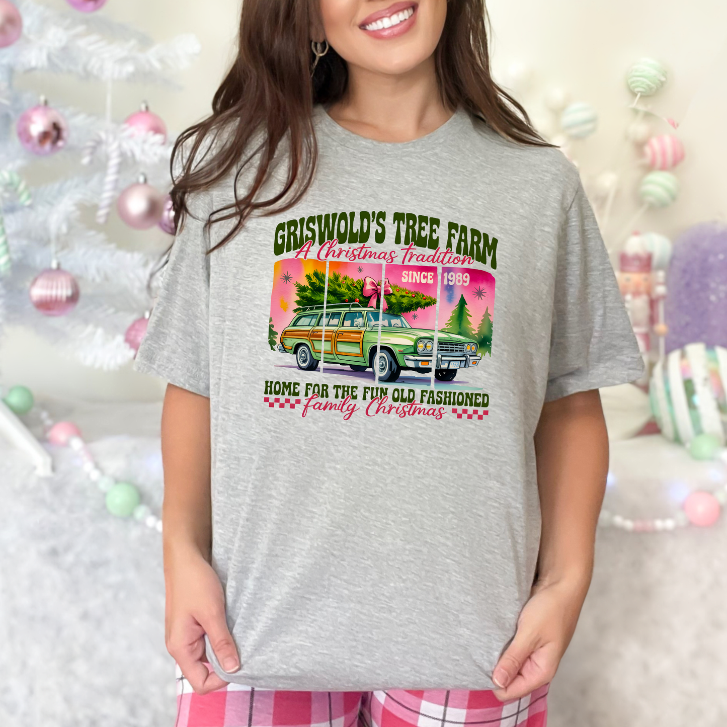 Wholesale Griswold's Tree Farm Graphic Tee - Grey Tee