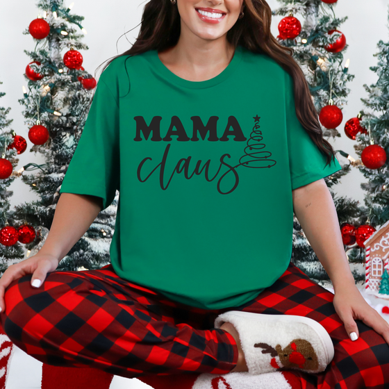 Mama Claus Black Graphic Tee