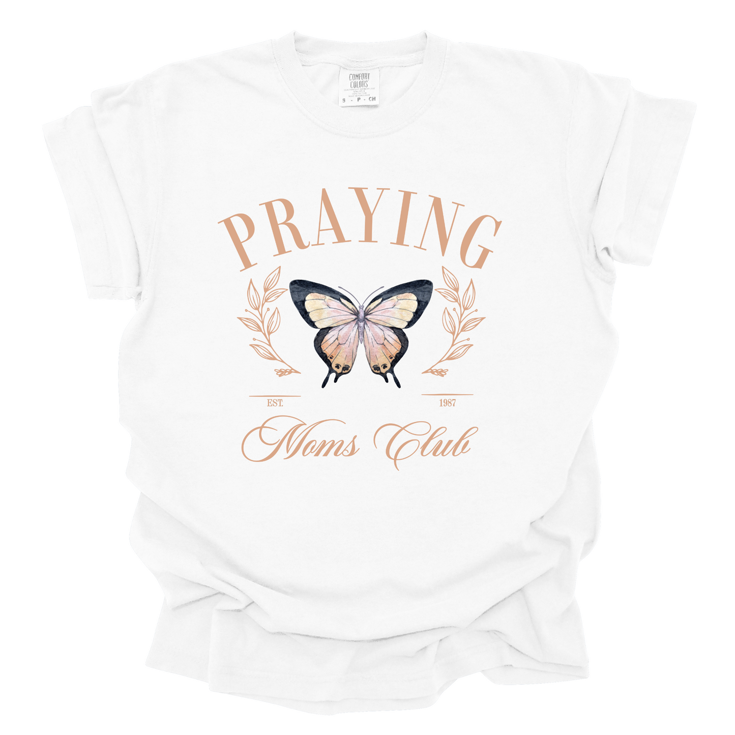 Wholesale Praying Moms Club Graphic Tee - CC White Tee