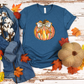 Wholesale Colorful Pumpkin Bow Graphic Tee - Heather Deep Teal Tee