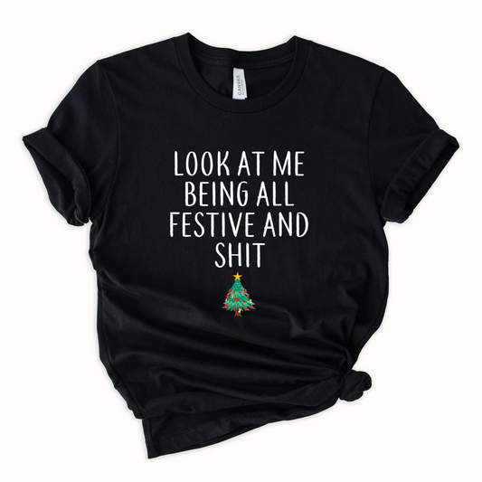 Wholesale All festive and shit Graphic Tee - Red Tee