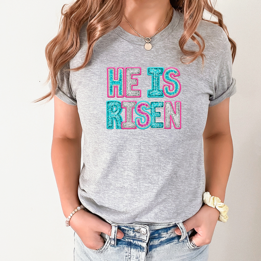 Wholesale He is Risen Graphic Tee - Grey Tee