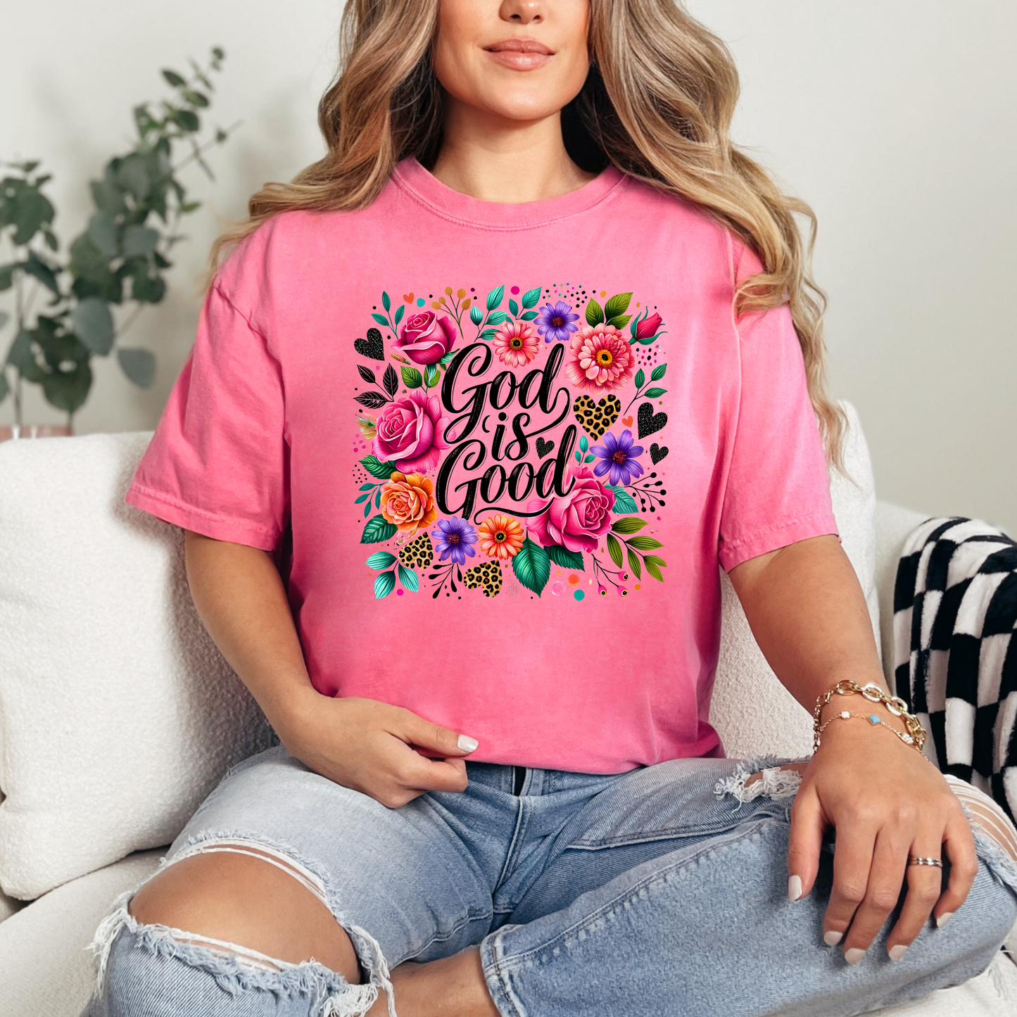 Wholesale Leopard God is good Graphic Tee - CC Island Reef Tee