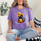 Wholesale Halloween Pumpkin Cat Graphic Tee - Heather Team Purple Tee