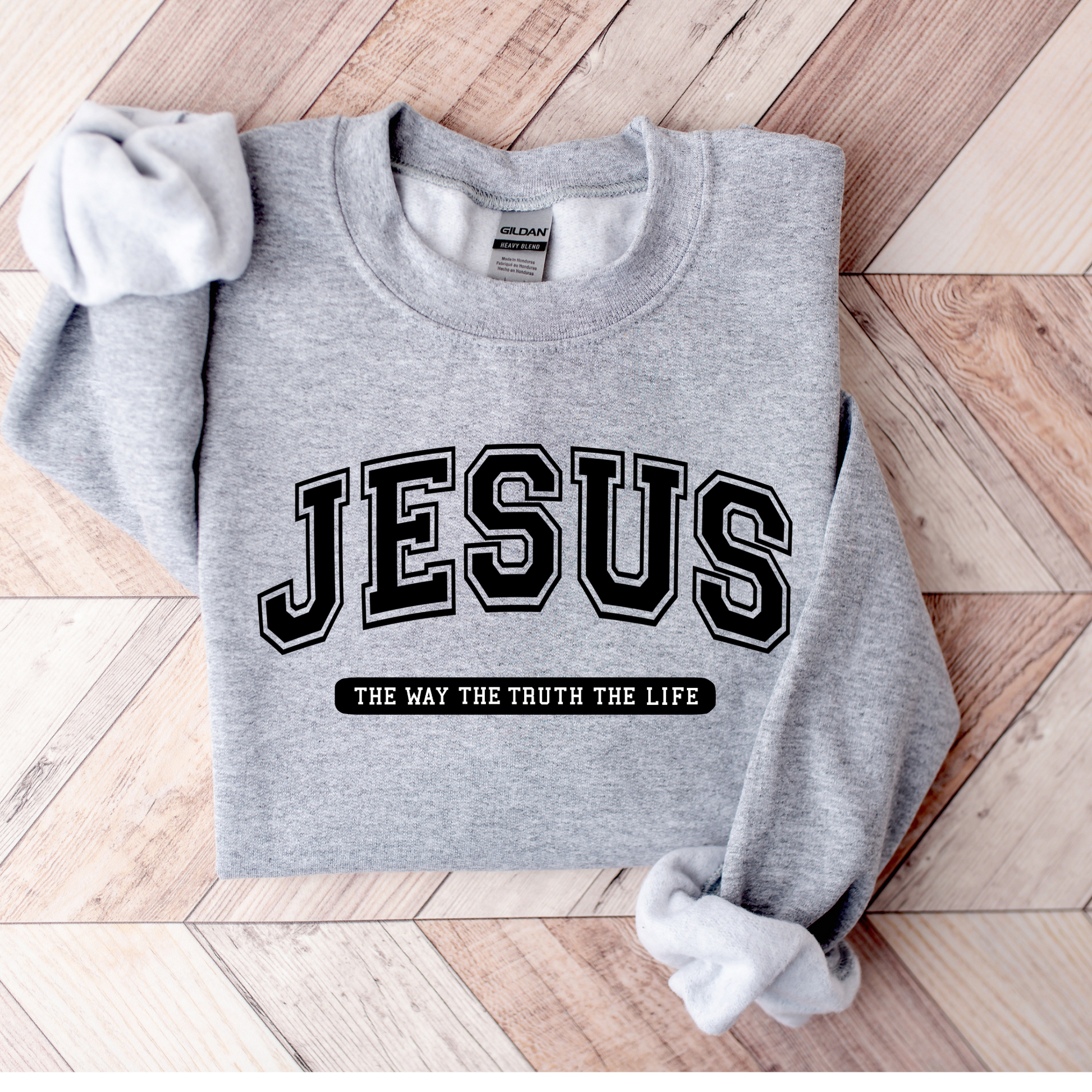 Wholesale Varsity Jesus - Olive Sweatshirt