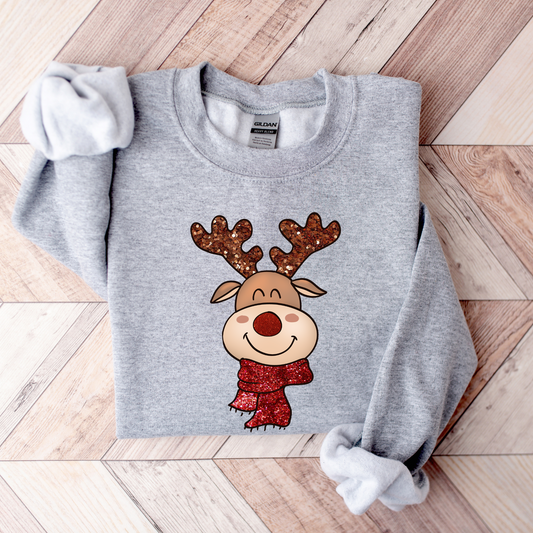 Wholesale Reindeer Bling - Red Sweatshirt