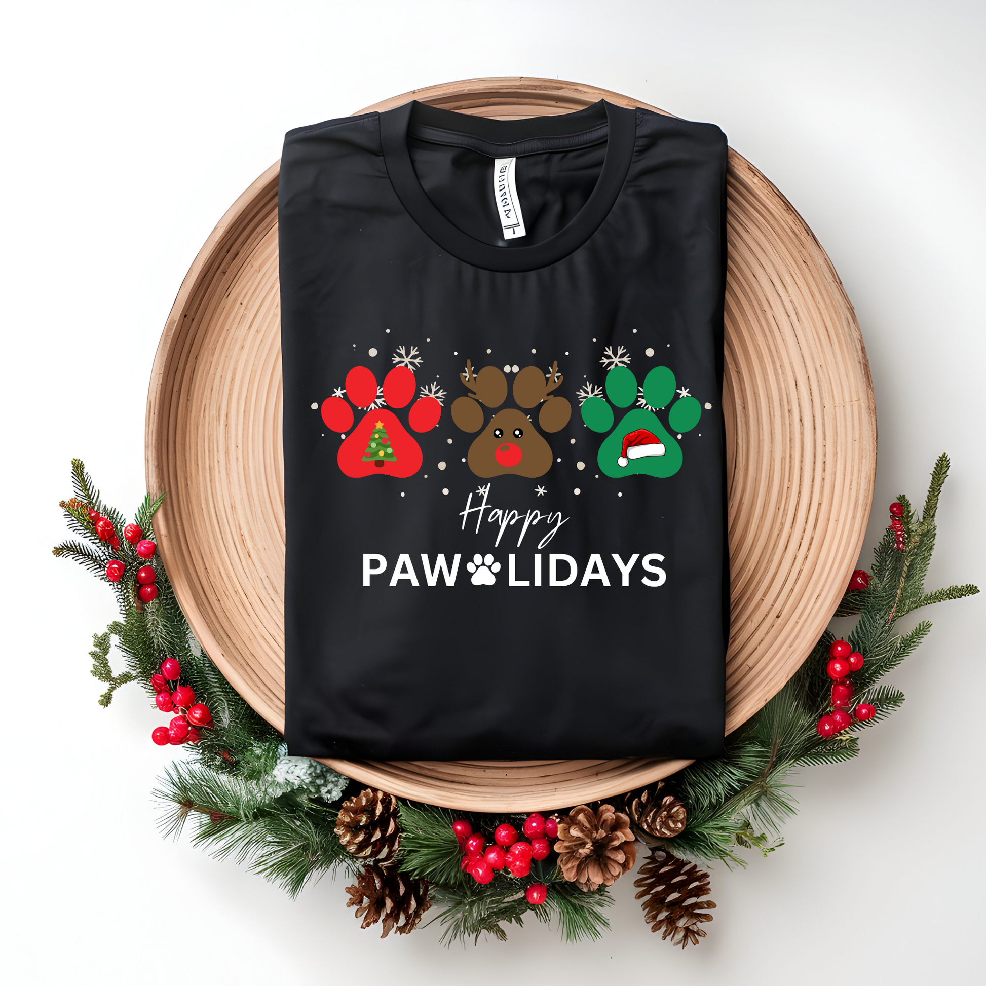 Wholesale Happy Pawlidays - Black Sweatshirt