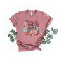 Wholesale Floral God is Good Graphic Tee - Heather Mauve Tee