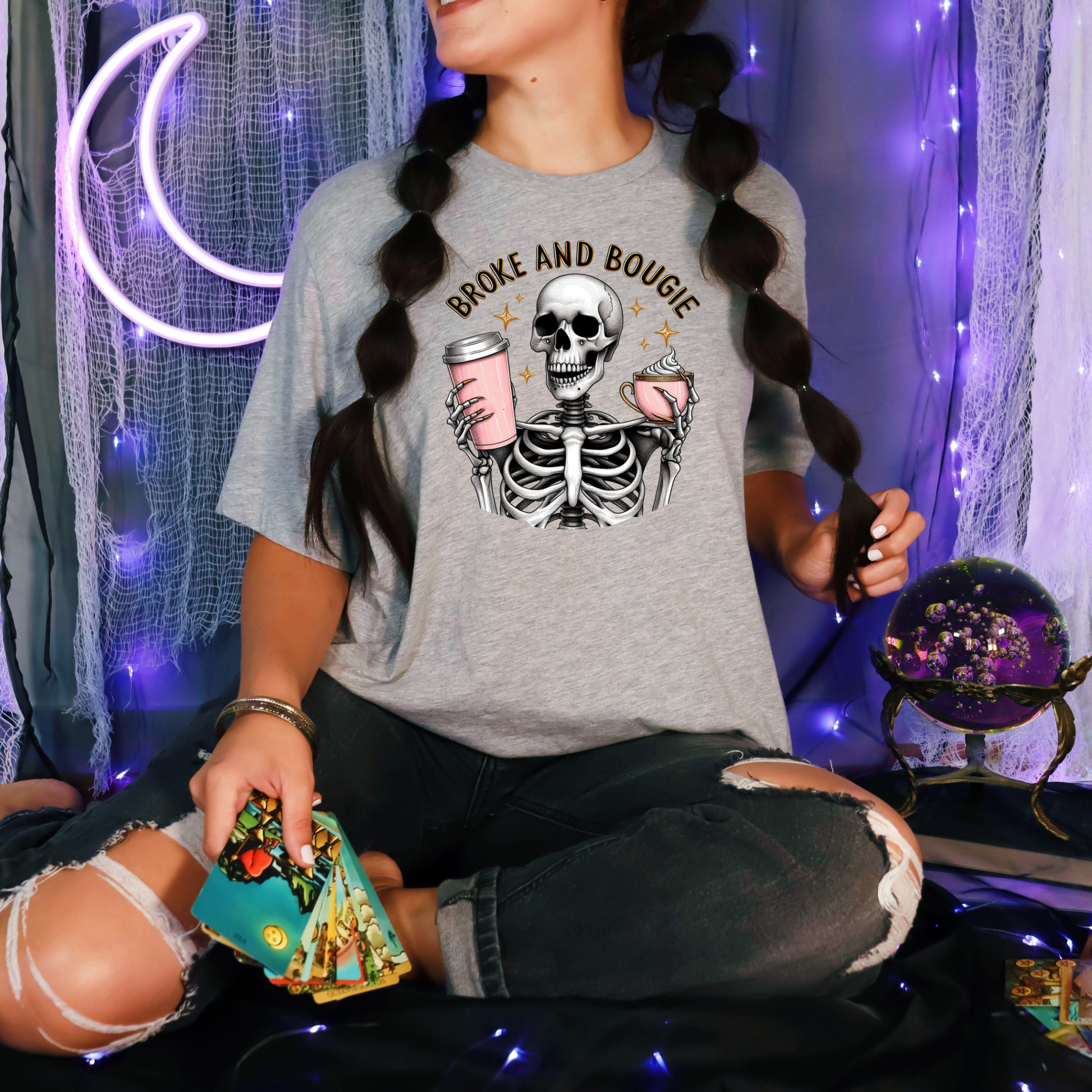Wholesale Broke and Bougie Graphic Tee - Pink Tee