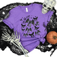 Wholesale Bat Shit Crazy Bow Graphic Tee - Heather Team Purple Tee