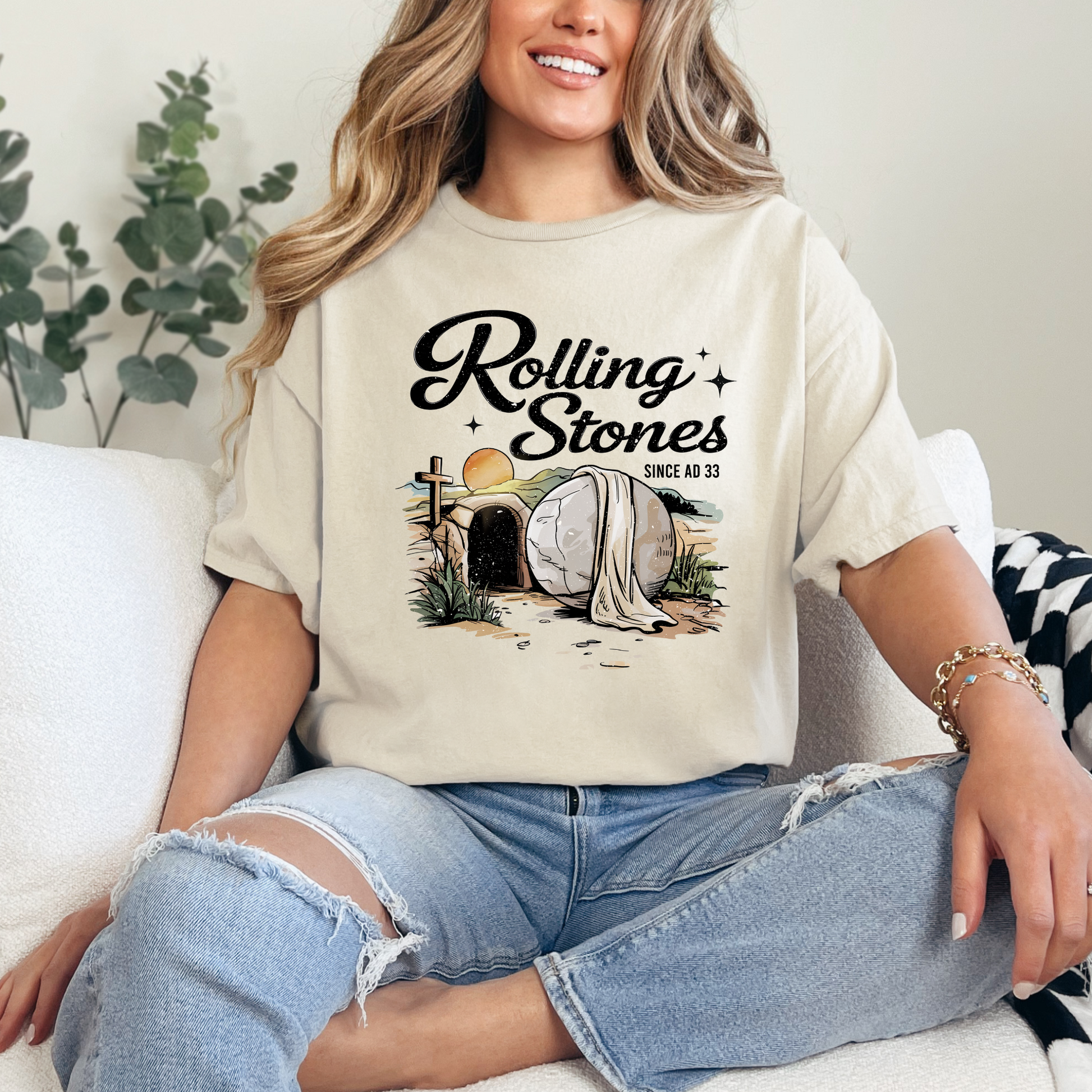 Wholesale Rolling Stones AD 33 Graphic Tee - Heather Dust Tee